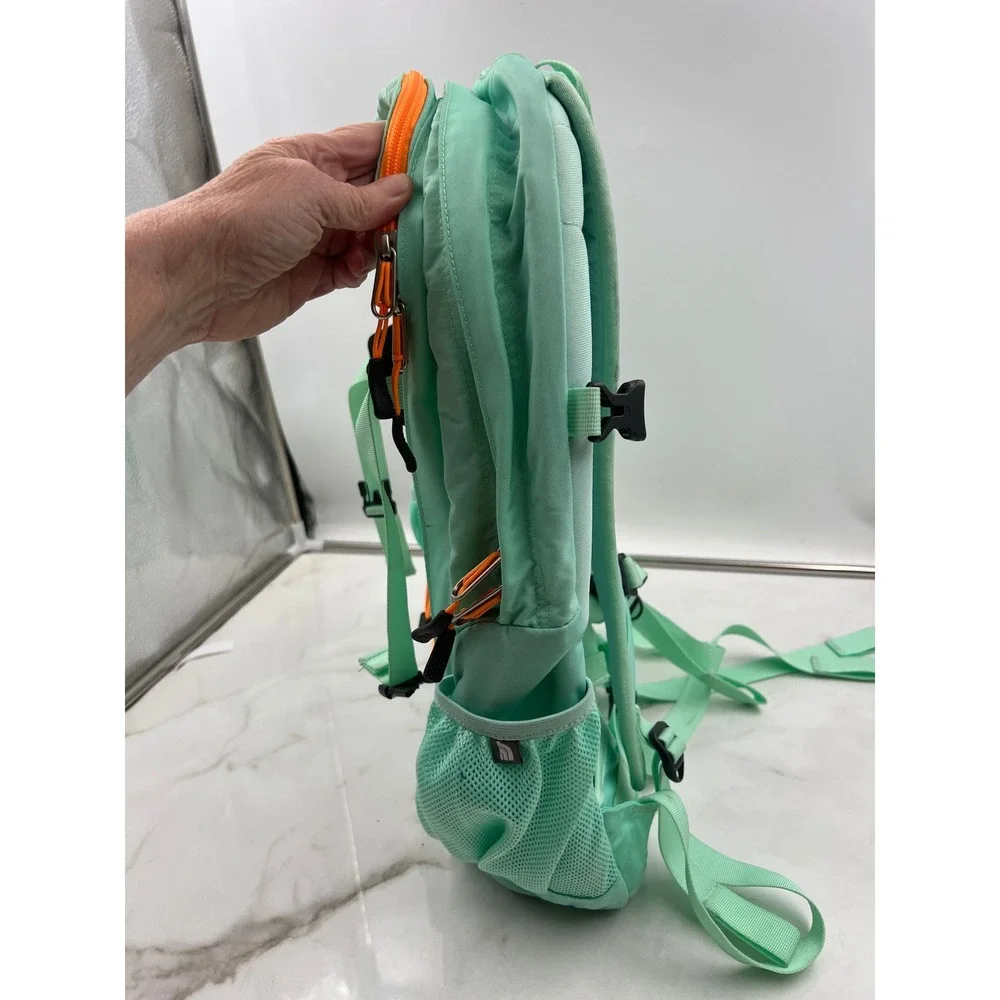 The North Face Borealis Backpack Mint Green Orange Bungee Laptop Bag Hiking